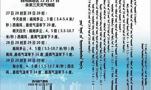 西乌旗天气预报（锡林浩特西乌旗天气预报）